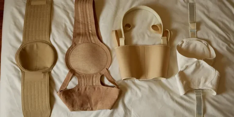 Four maternity support bands compared in a row