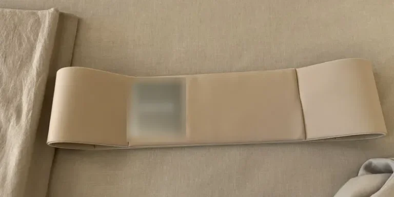 Wide soft support belt laid flat on bedding