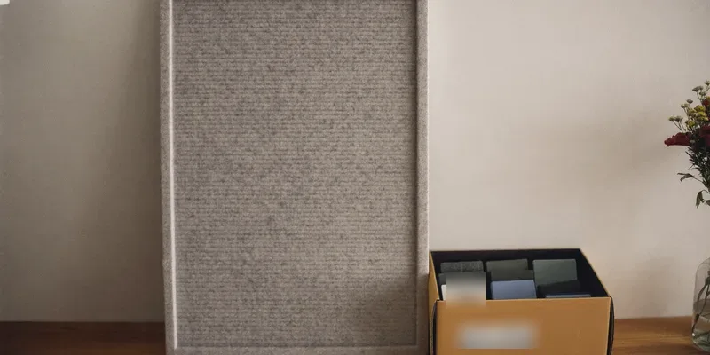 Empty felt letter board with a small box of tiles