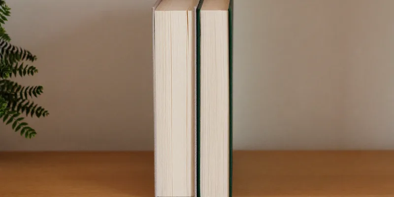Two thick books standing side by side on a shelf
