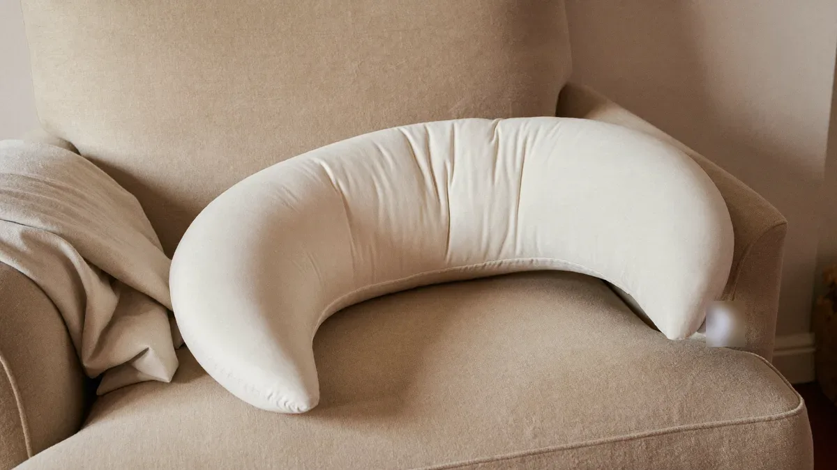 Nursing pillow on an armchair