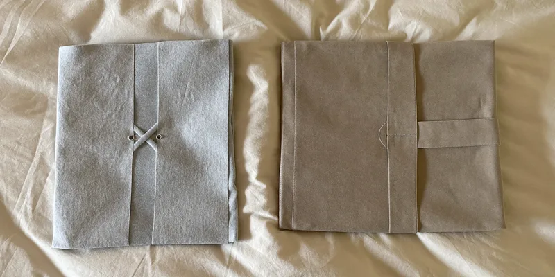 Grey seamless band beside a firm beige wrap