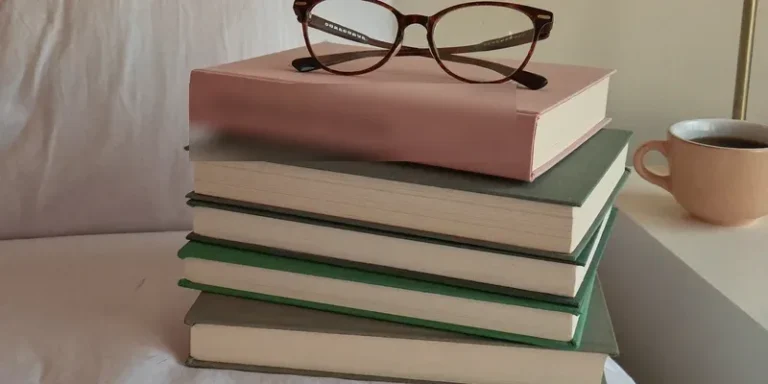 Stack of books with page edges facing forward