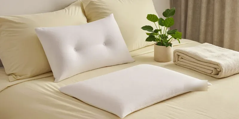 New U-shaped pregnancy pillow on fresh bedding